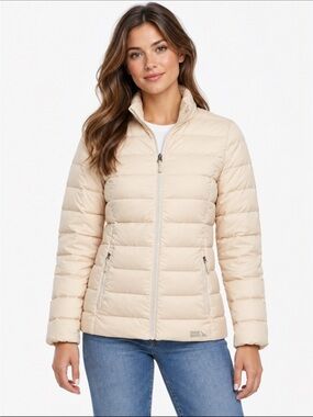 Eddie Bauer Women's Packable Jacket 650 Fill Power Down No Hood Zip Pockets 😍